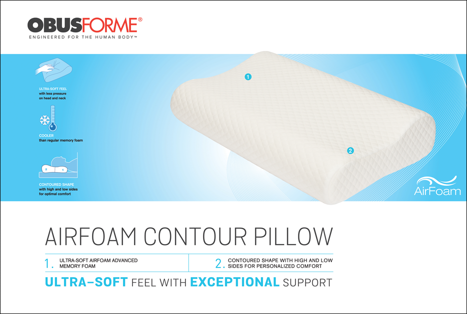 Buy Obusforme Airfoam Contour Memory Foam Pillow Cushions and Pillows