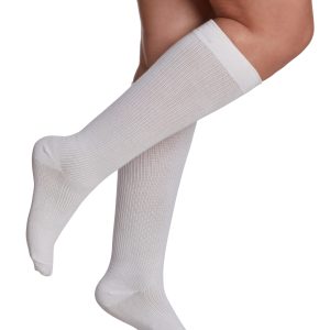 Sigvaris 15-20mmHg for Women: Casual Cotton Compression Socks - White