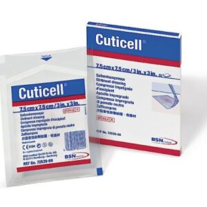 Cuticell 7100702 Non-Adherent Dressing Impregnated with Ointment Sterile 7.5cm x 20cm, Box/10