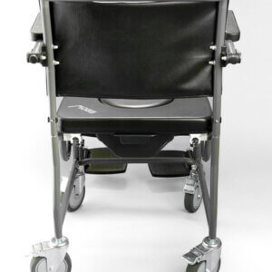 4 Way Padded Steel Commode Chair with Wheels - Image 5