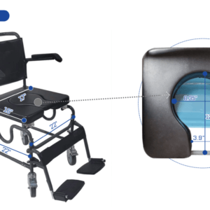 4 Way Padded Steel Commode Chair with Wheels - Image 4