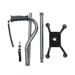 Folding Quad Cane, Small Base - Charcoal - Image 3