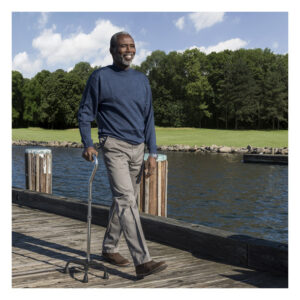 Folding Quad Cane, Small Base - Charcoal - Image 4