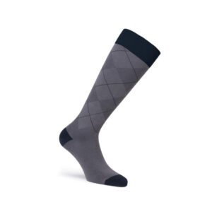 JOBST Style Soft Fit Compression Socks 15-20mmHg, Knee High, Closed Toe, Argyle Grey, Large