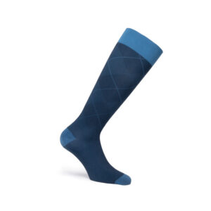 JOBST Style Soft Fit Compression Socks 15-20mmHg, Knee High, Closed Toe, Argyle Blue, Extra Large