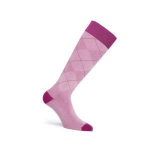 JOBST Style Soft Fit Compression Socks 15-20mmHg, Knee High, Closed Toe, Argyle Pink, Small