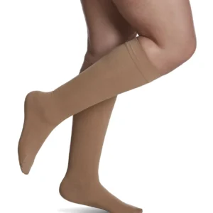 Sigvaris Cotton: 20-30mmHg Knee High w/ Grip Top for Women Colour Light Beige