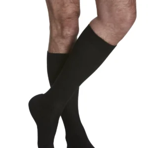 Sigvaris Cushioned Cotton: 20-30mmHg Knee High for Men Colour Black