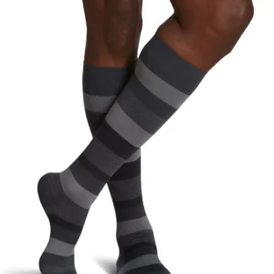 Sigvaris 15-20mmHg OTC: Microfiber Shades Compression Socks for Men Graphite Stripes