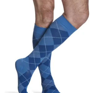 Sigvaris 15-20mmHg OTC: Microfiber Shades Compression Socks for Men Royal Blue Argyle