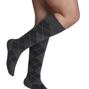 Sigvaris 15-20mmHg OTC: Microfiber Shades Compression Socks for Women Graphite Argyle