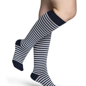 Sigvaris 15-20mmHg OTC: Microfiber Shades Compression Socks for Women Mariner Stripe