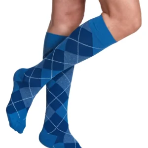 Sigvaris 15-20mmHg OTC: Microfiber Compression Socks for Women Royal Blue Argyle