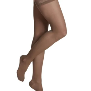 Sigvaris Sheer: 20-30mmHg Women's Thigh High Closed Toe Colour Cafe