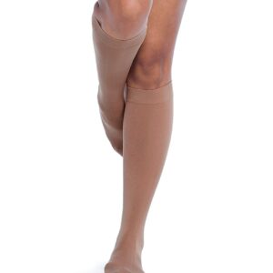 Sigvaris Soft Opaque: 20-30mmHg Women's Knee High, Closed Toe Pecan Colour