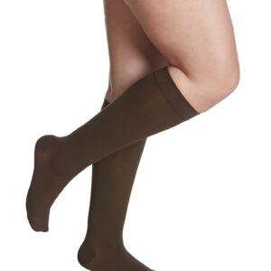 Sigvaris Soft Opaque: 20-30mmHg Women's Knee High, Closed Toe Espresso Colour