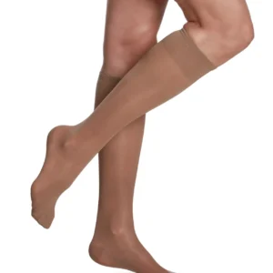Sigvaris 15-20mmHg OTC: Sheer Compression for Women Knee High Open Toe Colour Taupe