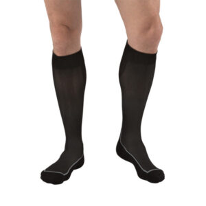 JOBST Sport Compression Socks 15-20mmHg Knee High, Closed Toe, Cool Black/Black, Large