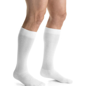JOBST ActiveWear Compression Socks 15-20mmHg, Knee High, Closed Toe, White, Large Full Calf Unisex